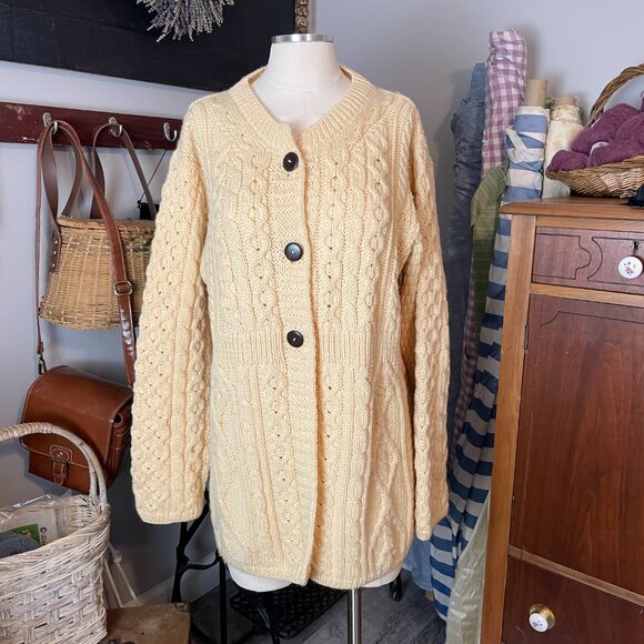 Aran Sweater Market Sweaters - Aran Sweater Market Merino Wool A-Line Fit Cardigan Large